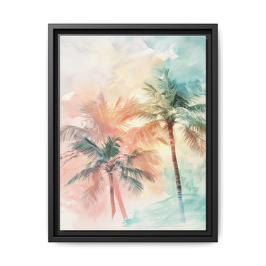 Palm Glow Canvas Wall Art with Frame